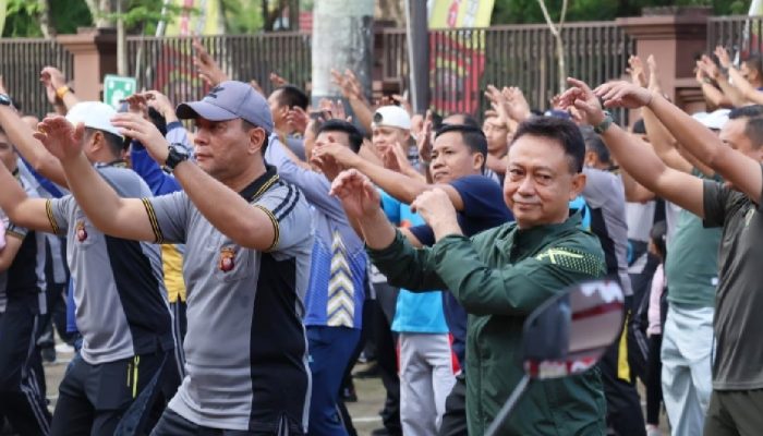 Semarakkan HUT Bhayangkara ke-79 Polresta Pontianak Gelar Olah Raga