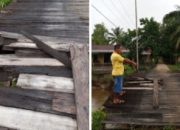 4 Jembatan Penghubung antar Desa Rusak di Olak – Olak, Warga Minta Pemda Kubu Raya Perbaiki