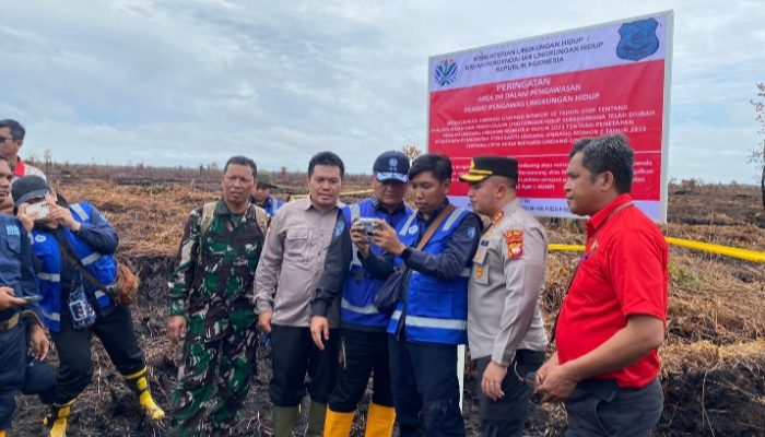 KLHK dan Polres Kubu Raya Segel Lahan Terbakar PT. Putra Lirik Domas