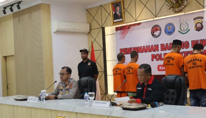 Polres Ketapang Musnahkan Barang Bukti Sabu 73,2641 Gram dari 4 Tersangka