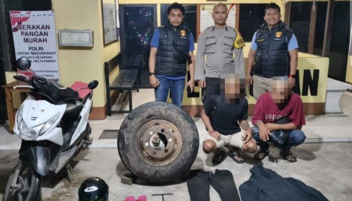 Polres Ketapang Tangkap 2 Spesialis Pencuri Ban dan Velg Truk