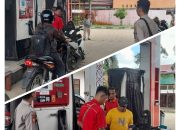 Patroli di SPBU, Personel Polsek Mempawah Hulu Titipkan Pesan Kamtibmas