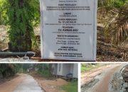 Diduga Akibat  Pengunaan Matrial Yang Tidak Sesuai Rabat Beton Di Desa Muara Jekak Kecamatan Sandai Ambruk