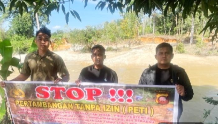 Cegah Aktifitas PETI, Polsek Nanga Mahap Sosialisasi dan Himbau Warga Stop Tambang Ilegal