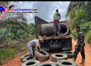 Satgas TMMD Ke-128 Kodim 1204/Sanggau Laksanakan Dropping Material Gorong-Gorong di Titik Pembangunan