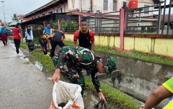 Dalam Rangka Memperingati Hari Lingkungan Hidup, Kodim 1204/Sanggau Bersama Pemda dan Polres Sanggau Gelar Aksi Bersih-Bersih di Terminal Bus dan Pasar Jarai