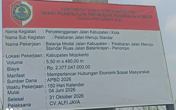 Pelebaran Ruas Jalan Batankrajan Penompo, Langkah Nyata Pemkab Mojokerto Wujudkan Infrastruktur Berkualitas Bagi Masyarakat