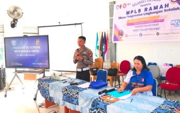 Tanamkan Budaya Tertib Berlalu Lintas Sejak Dini, Satlantas Polres Sanggau Edukasi Pelajar SMK Negeri 1 Parindu Lewat Police Go To School