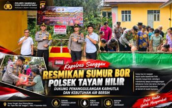 Kapolres Sanggau Resmikan Sumur Bor Polsek Tayan Hilir, Dukung Penanggulangan Karhutla dan Kebutuhan Air Bersih
