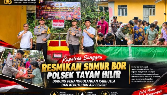 Kapolres Sanggau Resmikan Sumur Bor Polsek Tayan Hilir, Dukung Penanggulangan Karhutla dan Kebutuhan Air Bersih