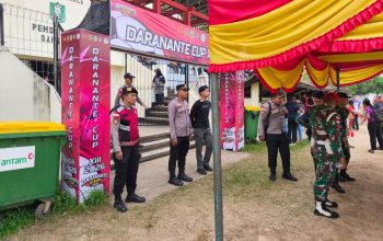Polres Sanggau Terjunkan 10 Personel Amankan Daranante Cup XIII 2026, Pertandingan Berlangsung Kompetitif